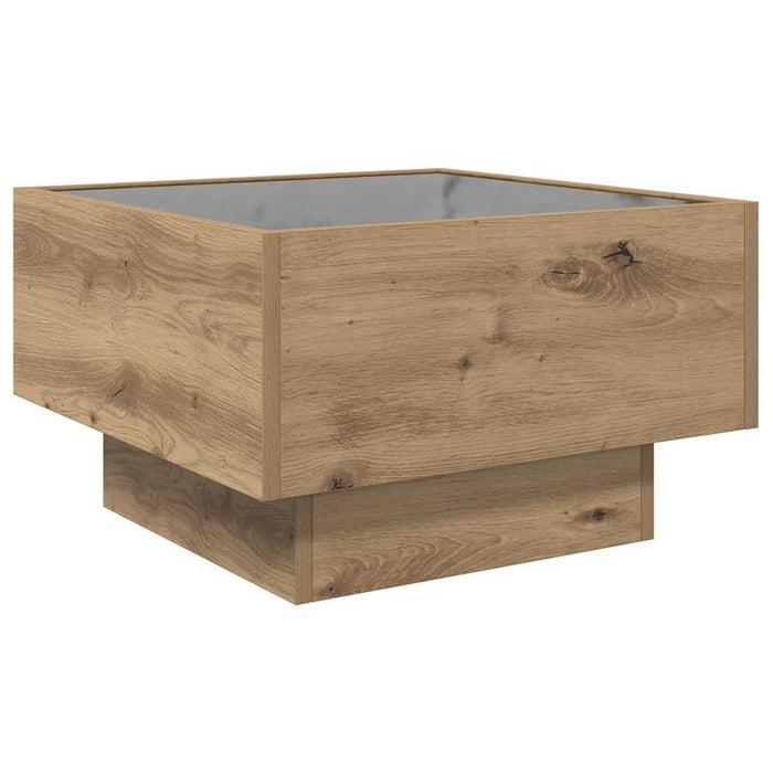 Masă de cafea stejar artizanal 50 x 50 x 30 cm Lemn compozit - WALTI WALTI