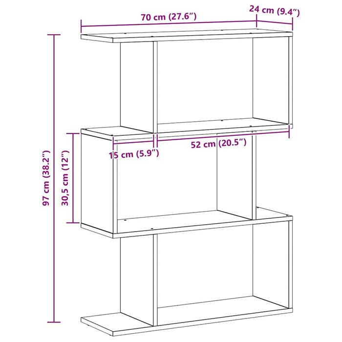 Dulap pentru cărți Stejar Negru 70 x 14 x 97 cm Lemn compozit - WALTI WALTI