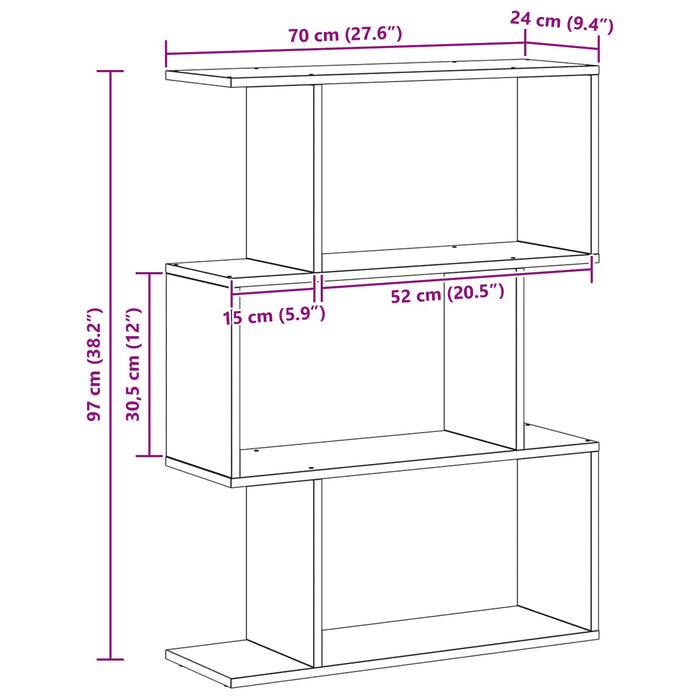 Dulap pentru cărți Stejar Negru 70 x 24 x 97 cm Lemn compozit - WALTI WALTI