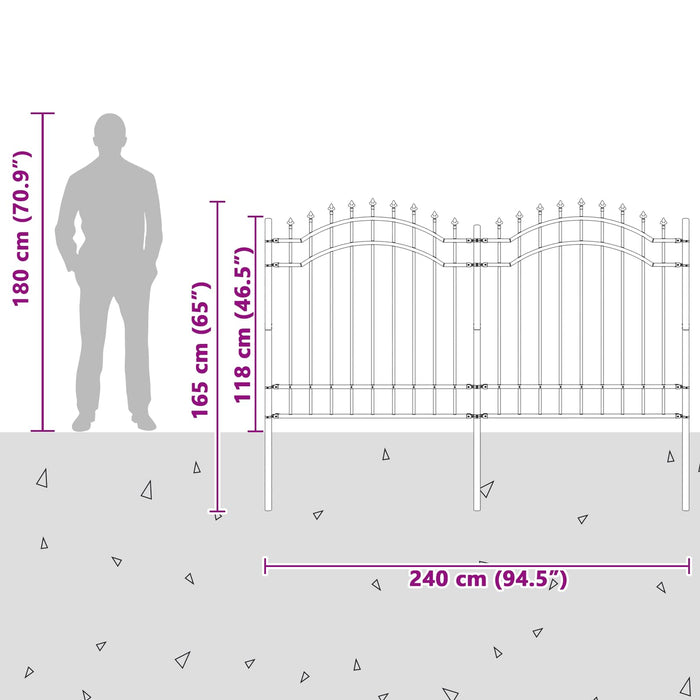 Gard de Grădină Woerden Gri 240 x 165 cm Oțel vopsit în pulbere WALTI