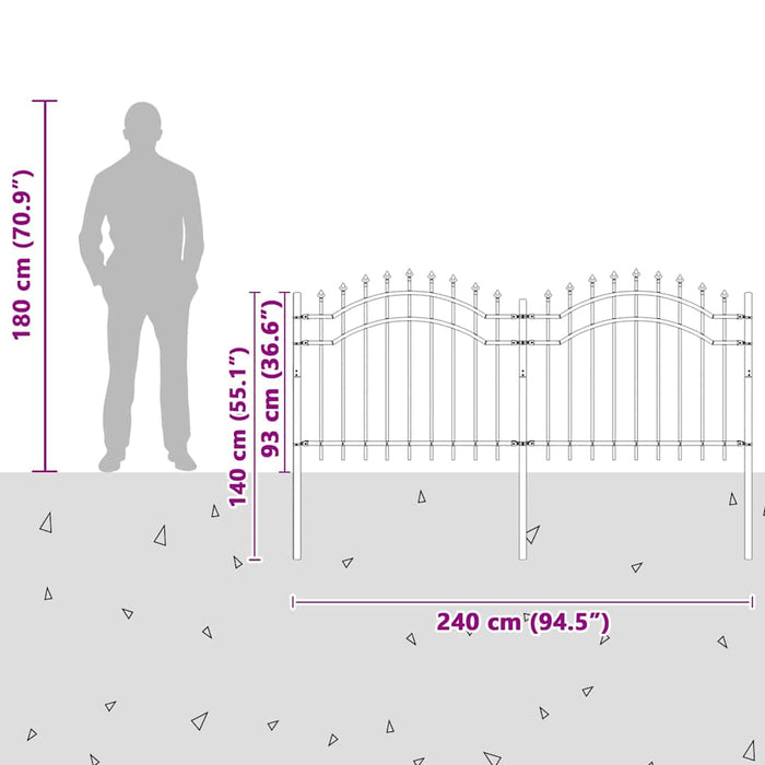 Gard de Grădină Alb 140 cm Oțel vopsit în pulbere - WALTI WALTI