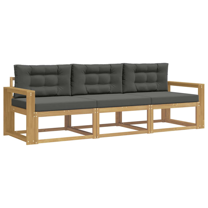 Set de canapele de exterior 3 pcs Alb și antracit Poliester WALTI