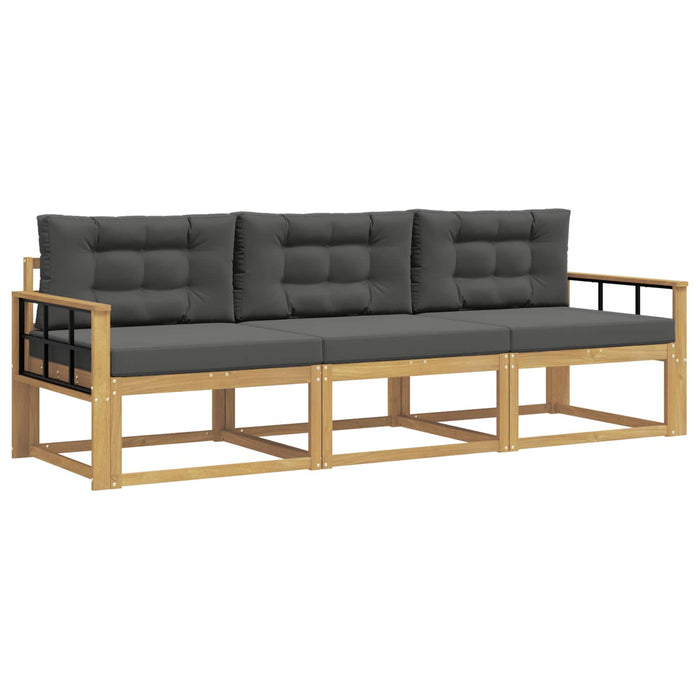 Set de canapele de exterior 3 pcs Alb și antracit Poliester WALTI