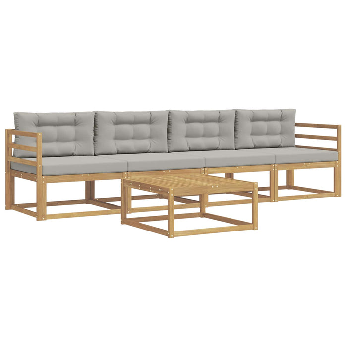 Set de canapele de exterior cu pernă 4 pcs Alb și gri deschis WALTI