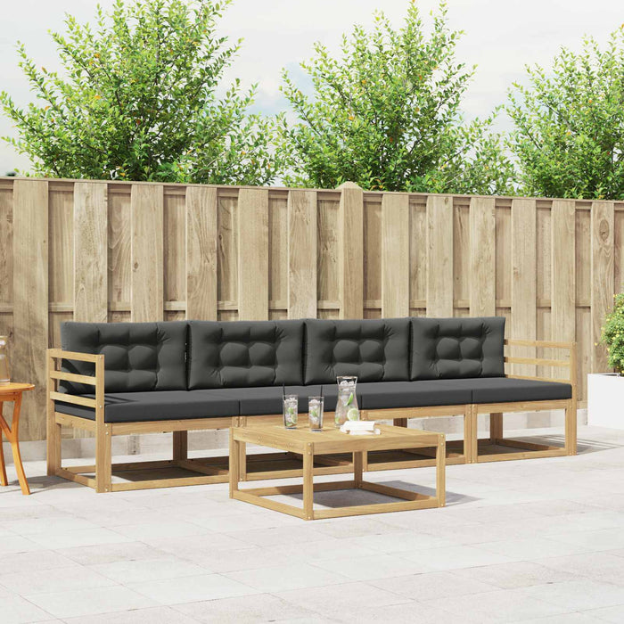 Set de canapele de exterior cu pernă 4 pcs Alb și antracit WALTI