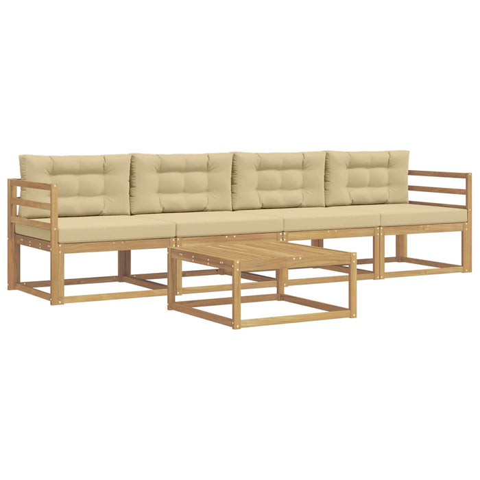 Set de canapele de exterior cu pernă 4 pcs Alb și Bej WALTI