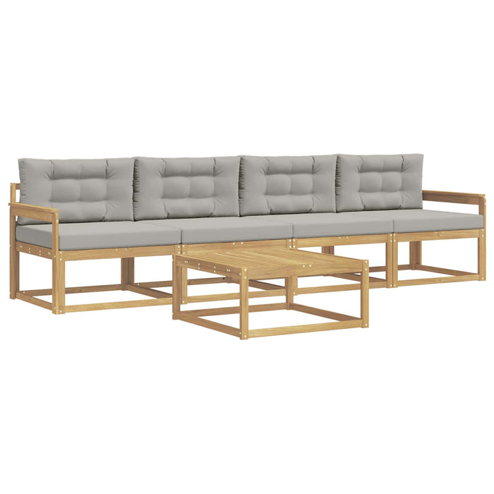 Set de canapele de exterior cu pernă 4 pcs Alb și gri deschis WALTI