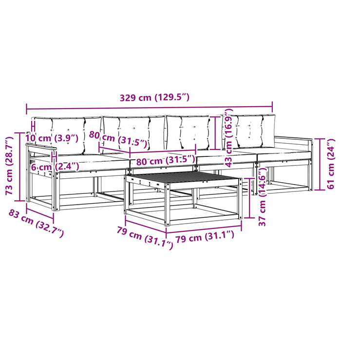 Set de canapele de exterior cu pernă 4 pcs Alb și gri deschis WALTI