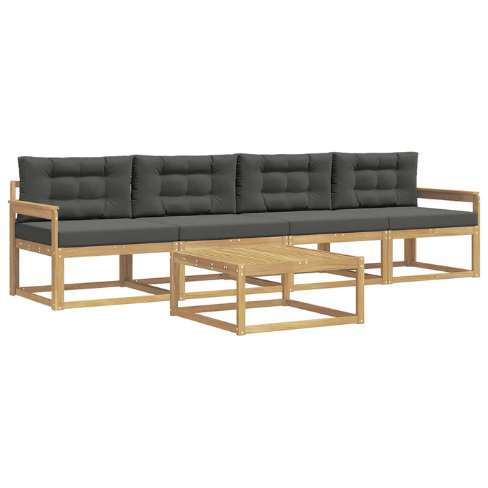 Set de canapele de exterior cu pernă 4 pcs Alb și antracit WALTI