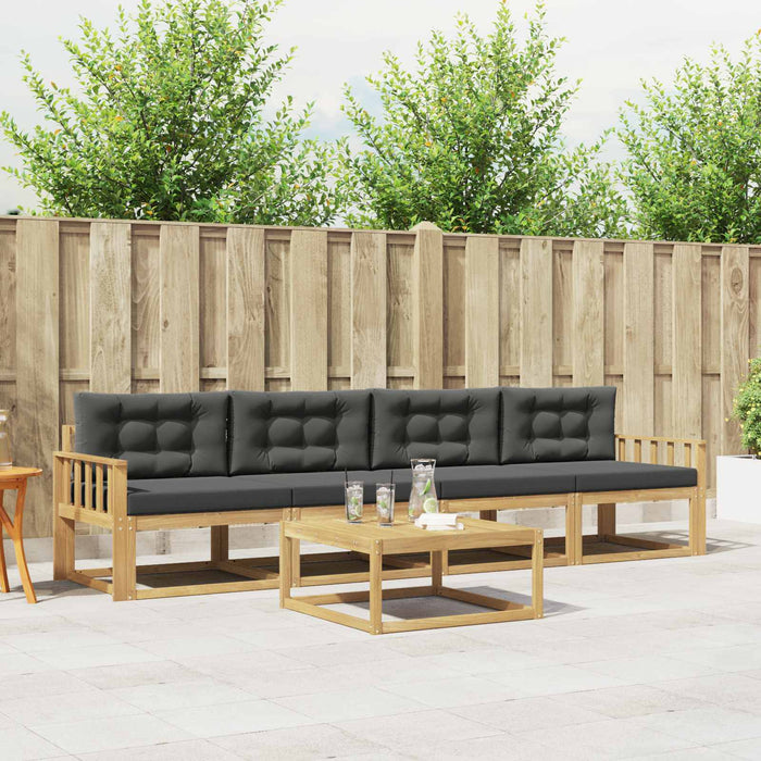 Set de canapele de exterior cu pernă 4 pcs Alb și antracit WALTI