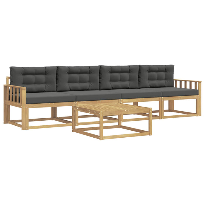 Set de canapele de exterior cu pernă 4 pcs Alb și antracit WALTI