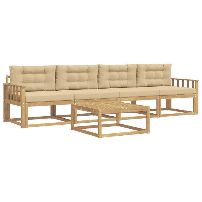 Set de canapele de exterior cu pernă 4 pcs Alb și Bej WALTI