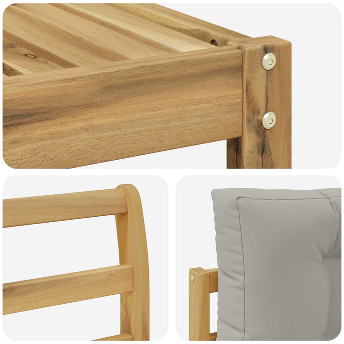 Set de canapele de exterior cu pernă 4 pcs Alb și gri deschis WALTI