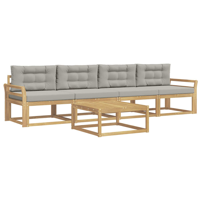 Set de canapele de exterior cu pernă 4 pcs Alb și gri deschis WALTI