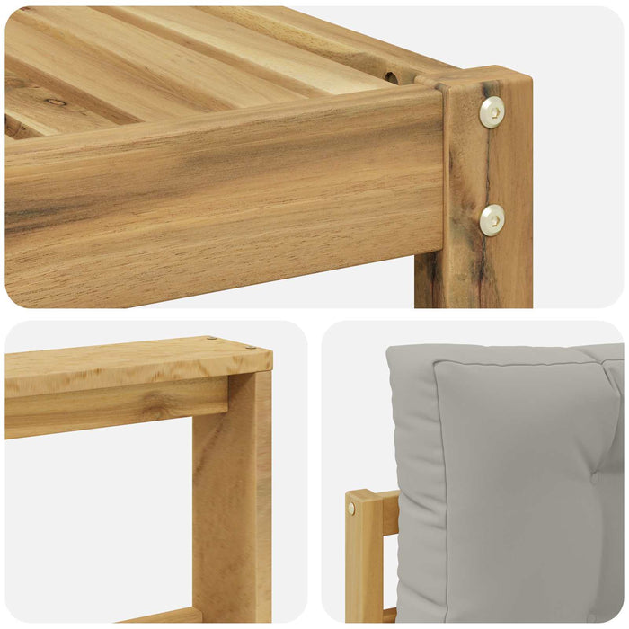 Set de canapele de exterior cu pernă 4 pcs Alb și gri deschis WALTI