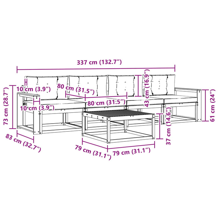 Set de canapele de exterior cu pernă 4 pcs Alb și gri deschis WALTI