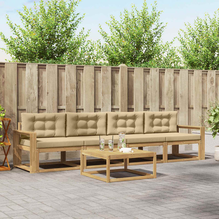 Set de canapele de exterior cu pernă 4 pcs Alb și Bej WALTI