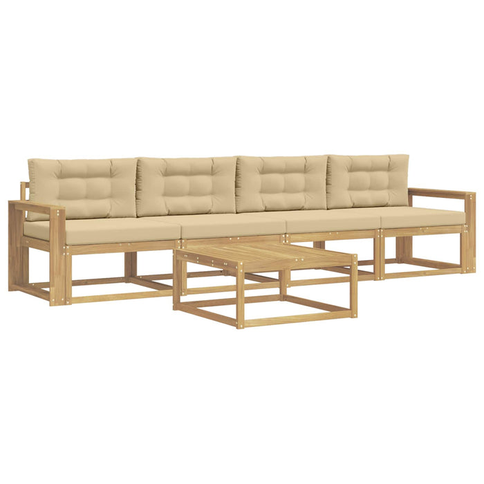 Set de canapele de exterior cu pernă 4 pcs Alb și Bej WALTI