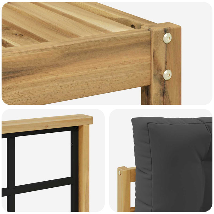 Set de canapele de exterior cu pernă 4 pcs Alb și antracit WALTI