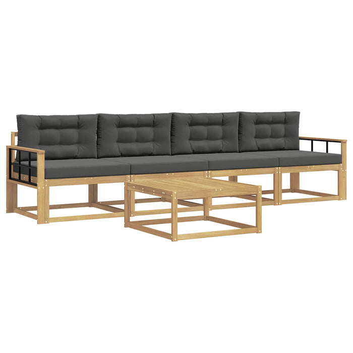 Set de canapele de exterior cu pernă 4 pcs Alb și antracit WALTI