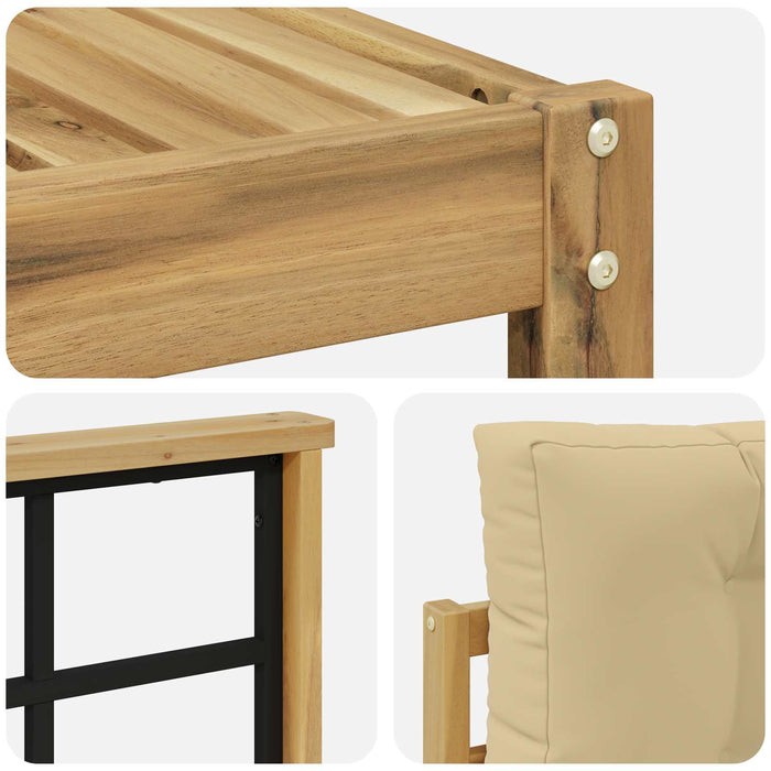 Set de canapele de exterior cu pernă 4 pcs Alb și Bej WALTI