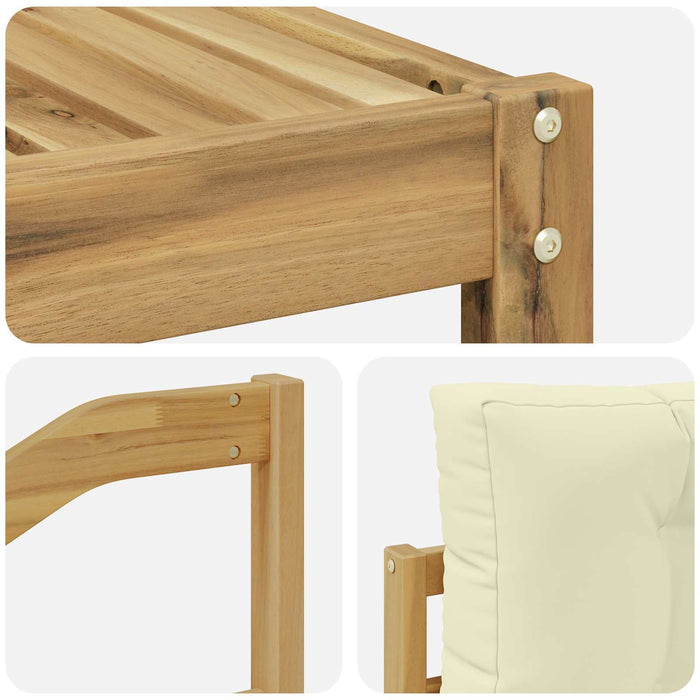 Set de canapele de exterior cu pernă 4 pcs Alb și crem WALTI