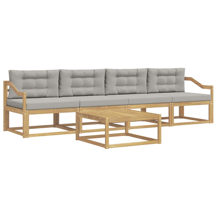 Set de canapele de exterior cu pernă 4 pcs Alb și gri deschis WALTI