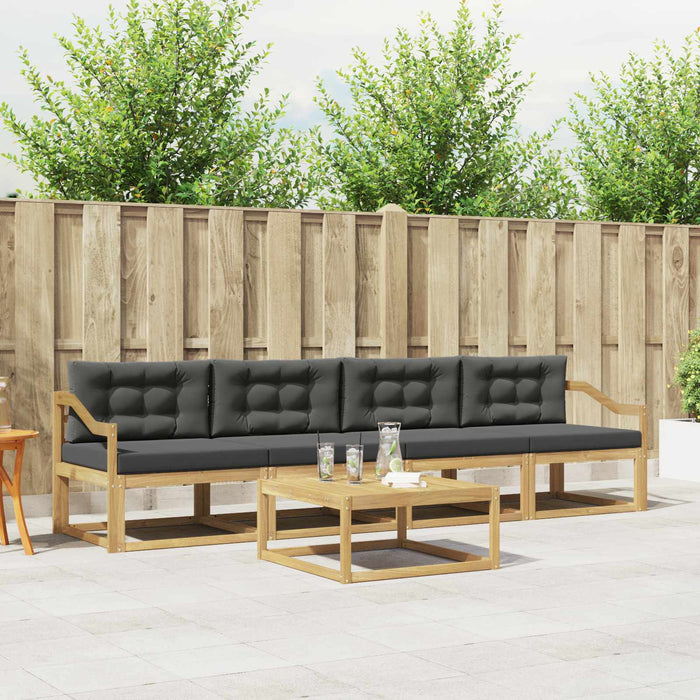 Set de canapele de exterior cu pernă 4 pcs Alb și antracit WALTI