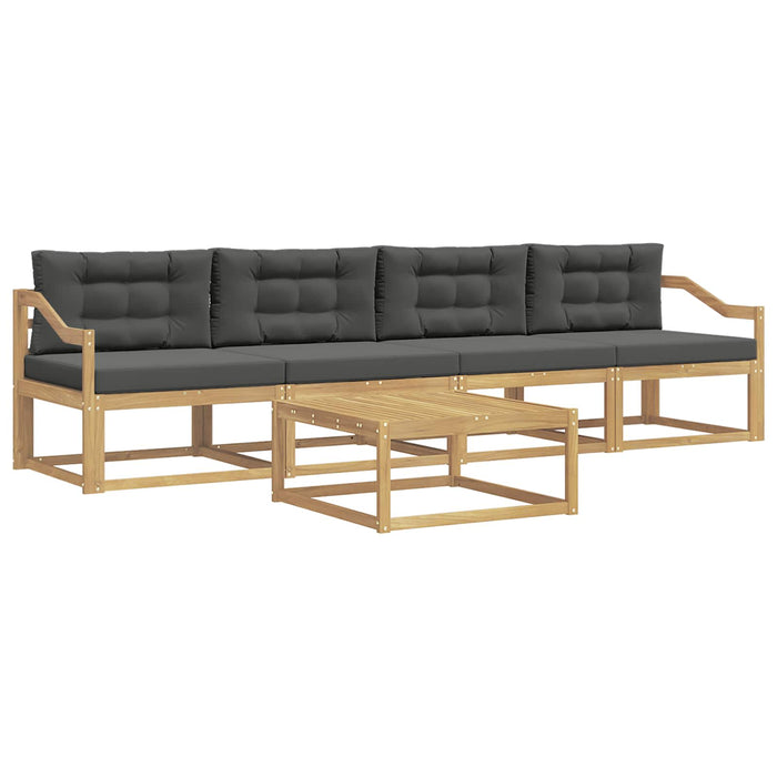 Set de canapele de exterior cu pernă 4 pcs Alb și antracit WALTI
