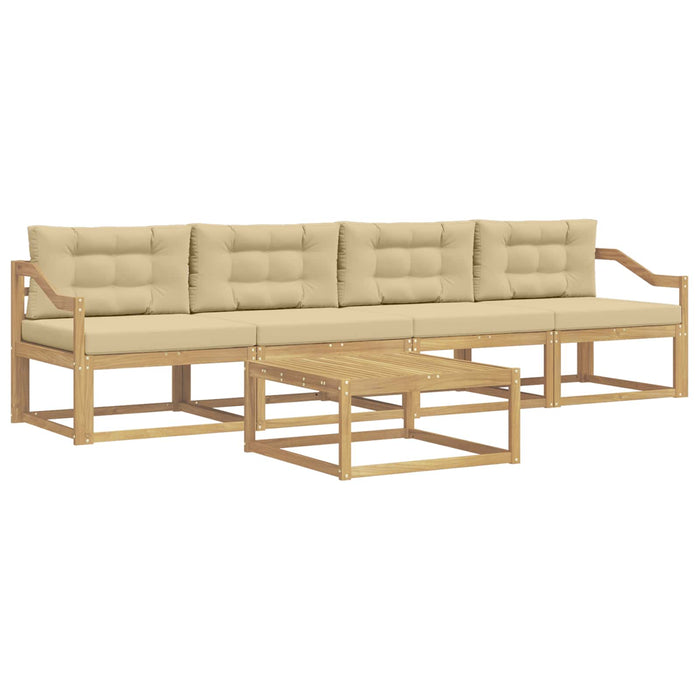 Set de canapele de exterior cu pernă 4 pcs Alb și Bej WALTI
