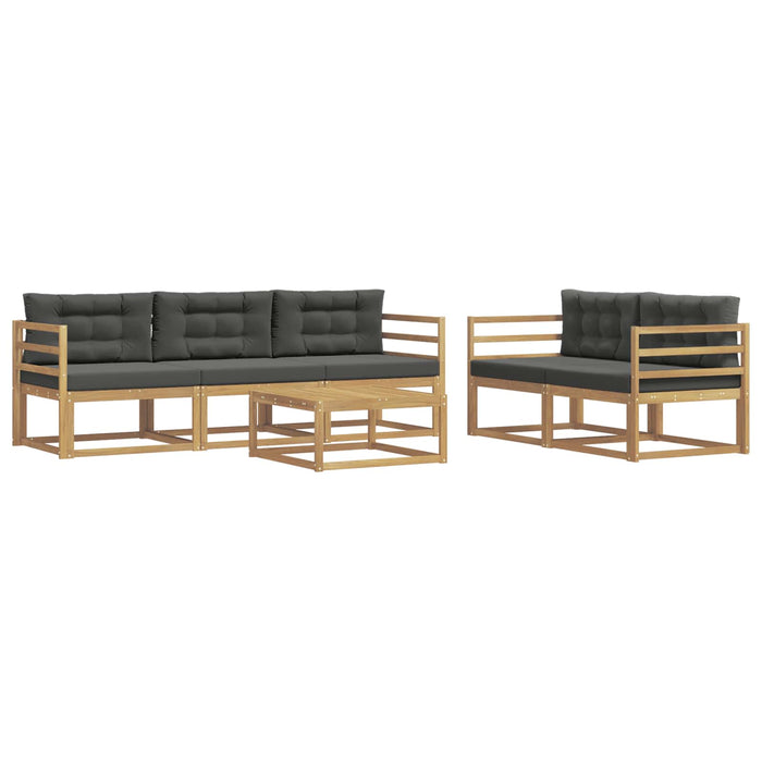 Set de canapele de exterior cu pernă 6 pcs Alb și antracit WALTI