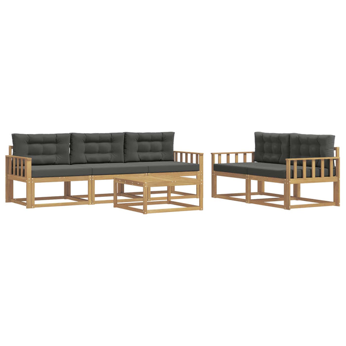 Set de canapele de exterior cu pernă 6 pcs Alb și antracit WALTI