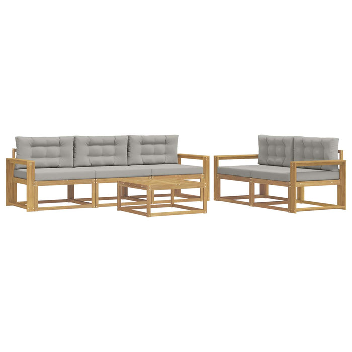 Set de canapele de exterior cu pernă 6 pcs Alb și gri deschis WALTI