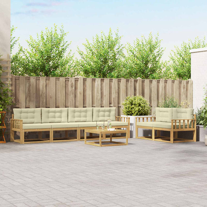 Set de canapele de exterior cu pernă 6 pcs Alb și crem WALTI