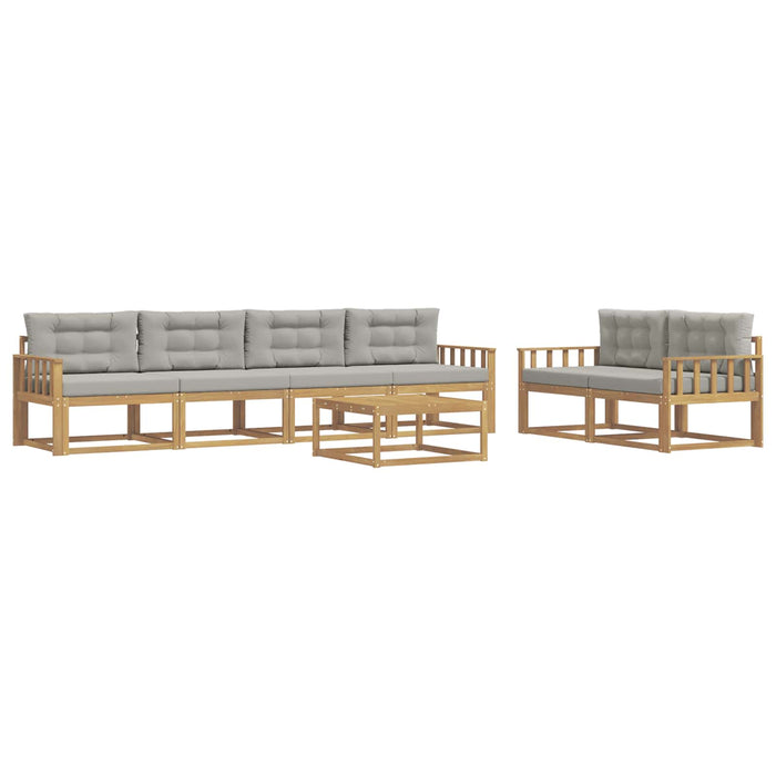 Set de canapele de exterior cu pernă 6 pcs Alb și gri deschis WALTI