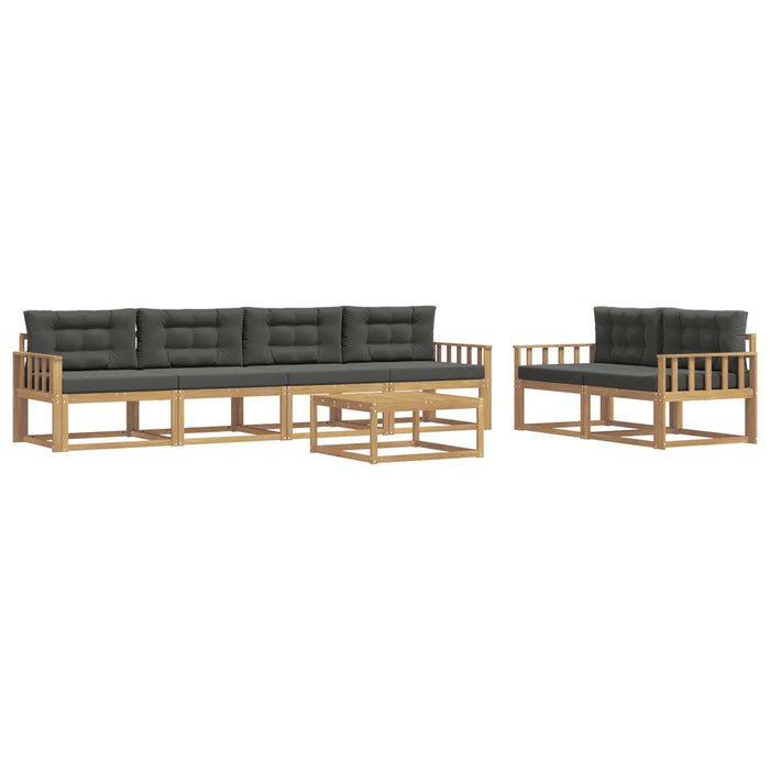 Set de canapele de exterior cu pernă 6 pcs Alb și antracit WALTI