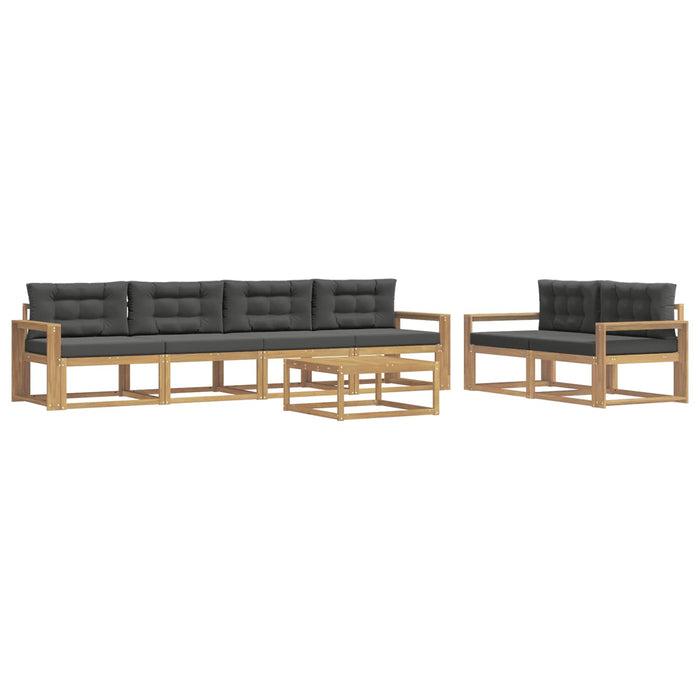 Set de canapele de exterior cu pernă 6 pcs Alb și antracit WALTI