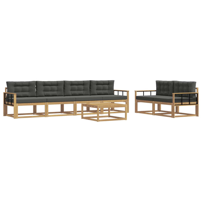 Set de canapele de exterior cu pernă 6 pcs Alb și antracit WALTI