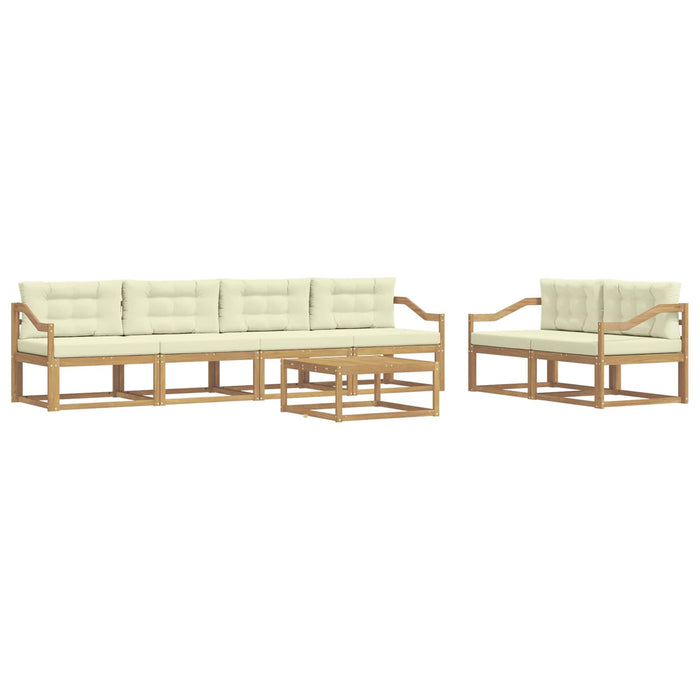 Set de canapele de exterior cu pernă 6 pcs Alb și crem - WALTI WALTI