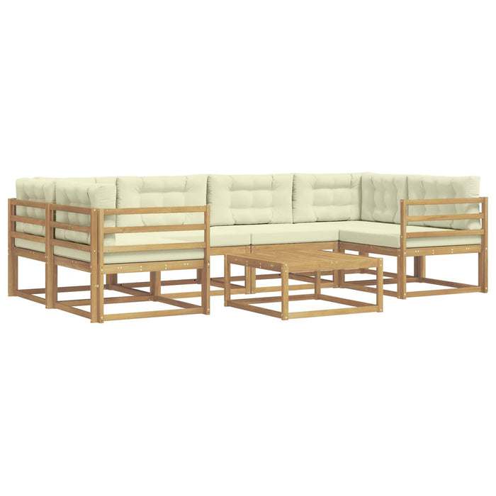 Set de canapele de exterior cu pernă 5 pcs Alb și crem WALTI