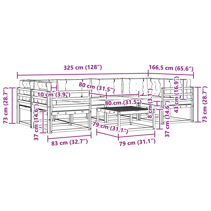 Set de canapele de exterior cu pernă 5 pcs Alb și gri deschis WALTI