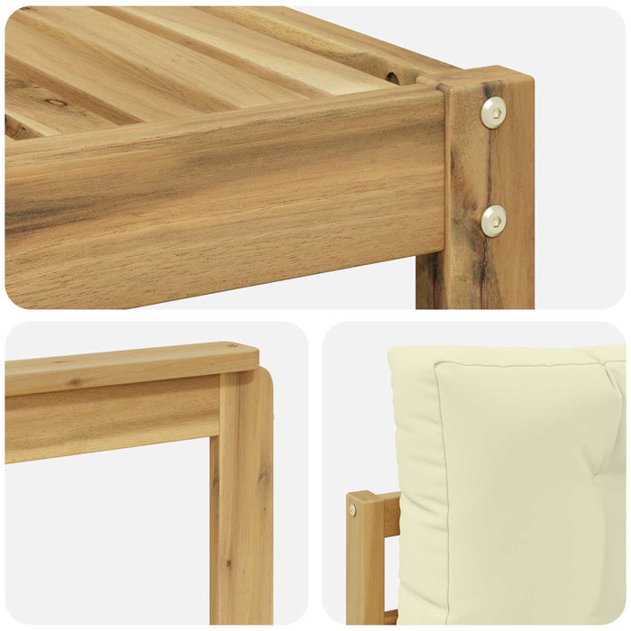 Set de canapele de exterior cu pernă 5 pcs Alb și crem WALTI