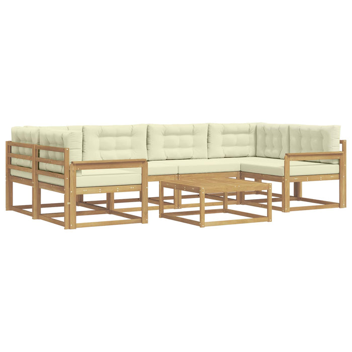 Set de canapele de exterior cu pernă 5 pcs Alb și crem WALTI