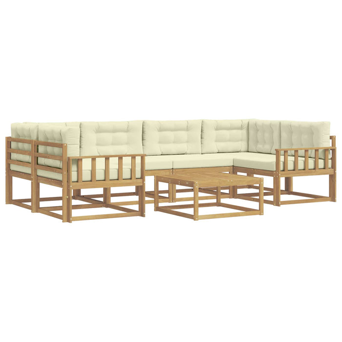 Set de canapele de exterior cu pernă 5 pcs Alb și crem WALTI