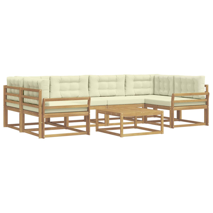 Set de canapele de exterior cu pernă 5 pcs Alb și crem WALTI