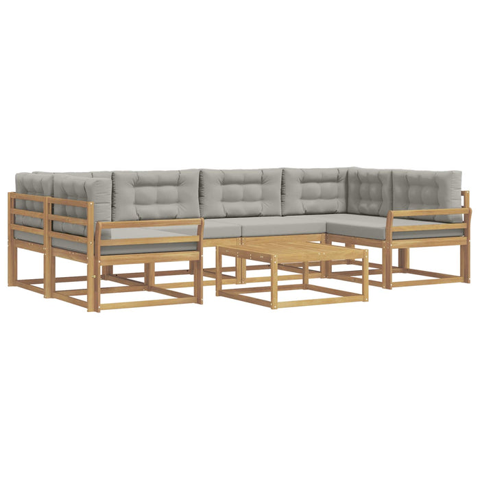 Set de canapele de exterior cu pernă 5 pcs Alb și gri deschis WALTI