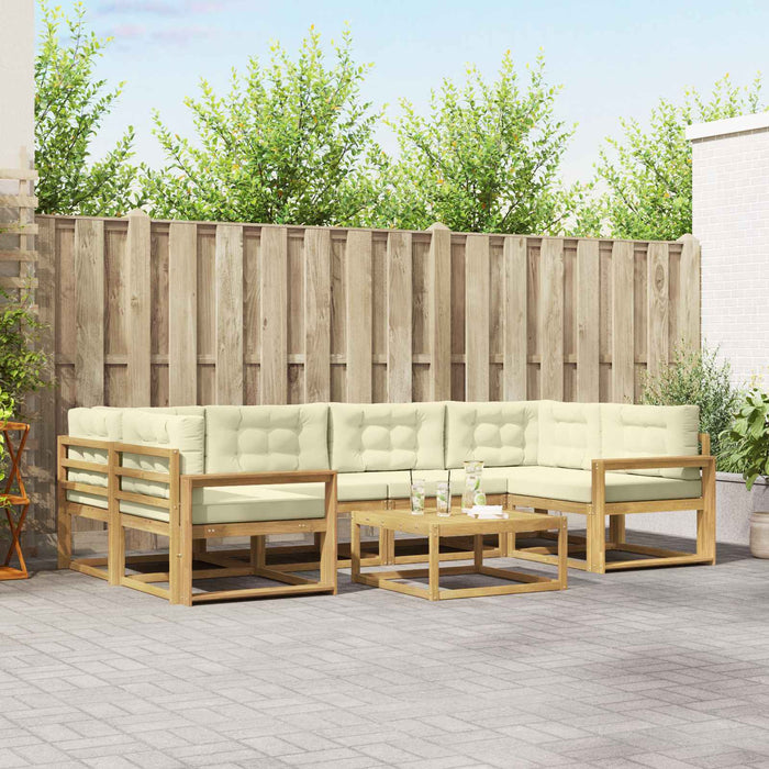Set de canapele de exterior cu pernă 5 pcs Alb și crem WALTI
