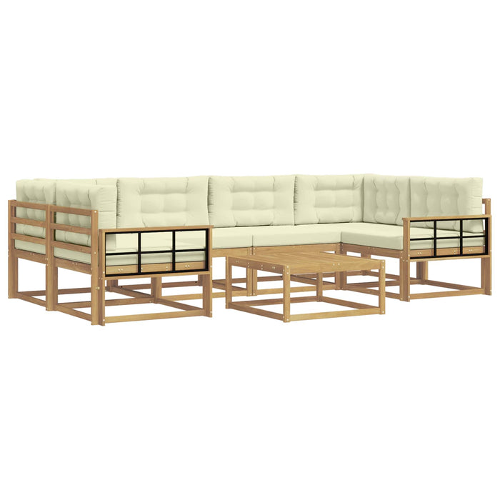 Set de canapele de exterior cu pernă 5 pcs Alb și crem WALTI