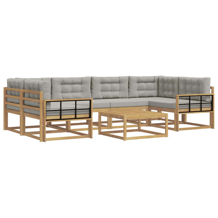 Set de canapele de exterior cu pernă 5 pcs Alb și gri deschis WALTI