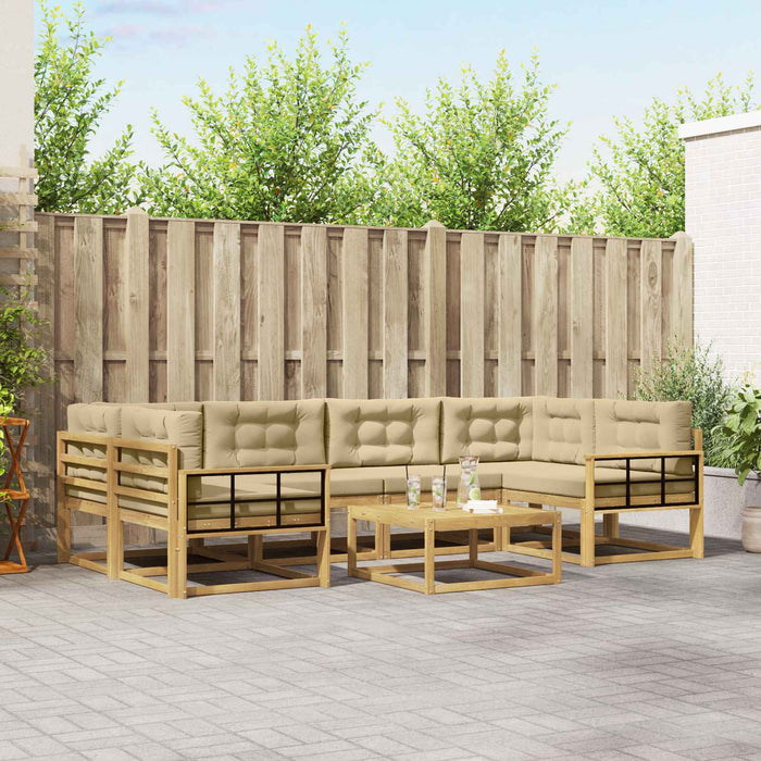 Set de canapele de exterior cu pernă 5 pcs Alb și Bej WALTI